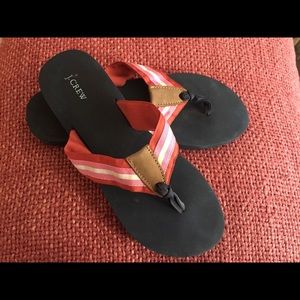 J Crew canvas flip flops size 9